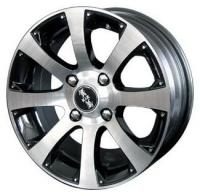 KiK Arkada Nova Black Platinum Wheels - 14x5.5inches/4x108mm