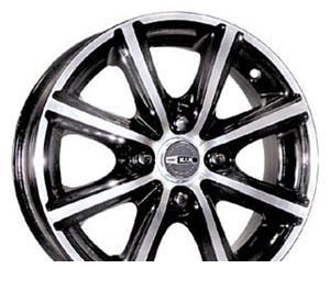 Wheel KiK Konkur Black Platinum 15x6.5inches/4x108mm - picture, photo, image