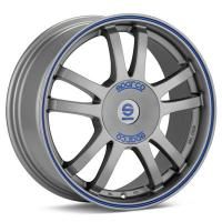 Sparco Rally MATT SILVER TECH BLU LIP Wheels - 16x7inches/4x108mm