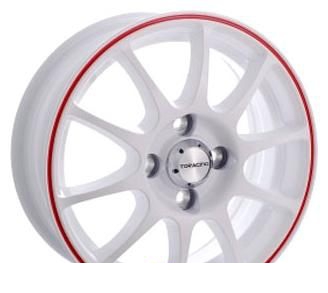 Wheel TG Racing TGR 001 WHITE RED RING 14x5.5inches/4x100mm - picture, photo, image