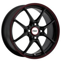 TSW Trackstar matt Black red Wheels - 16x7inches/5x114.3mm
